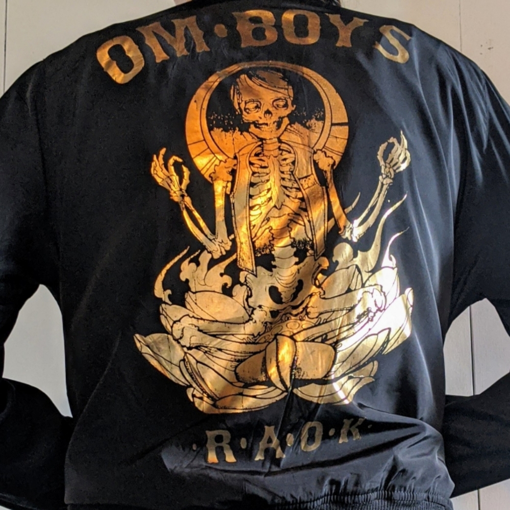 Om Boys Gold Screenprint Bomber Jacket